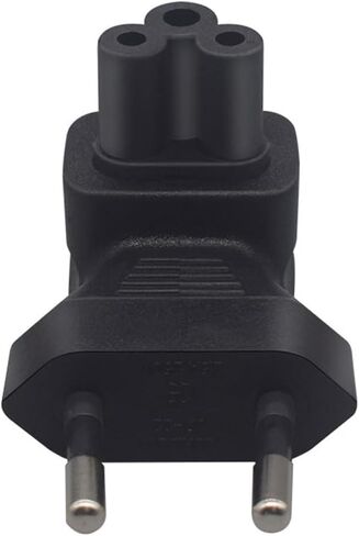 EU Plug to IEC320 C5 AC Power Converter Plug,European Standard Plug Cylindrical 2-pin to C5 3-Hole AC Power Converter,EU Male Plug to C5 Laptop Power Adapter Converter in Saudi Arabia