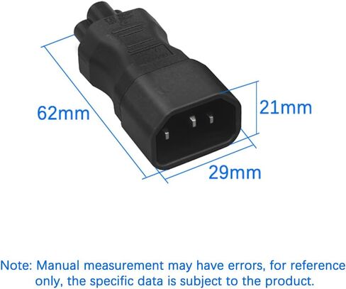 IEC320 C14 to C5 AC power converter,IEC320 C14 3 pin plug to C5 3 hole socket Power adapter，C5 to C14 Adapter Straight Headed IEC Extender Power Adapter (C14 TO C5) in Saudi Arabia