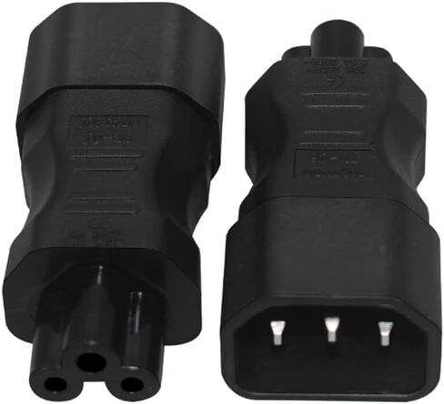 IEC320 C14 to C5 AC power converter,IEC320 C14 3 pin plug to C5 3 hole socket Power adapter，C5 to C14 Adapter Straight Headed IEC Extender Power Adapter (C14 TO C5) in Saudi Arabia