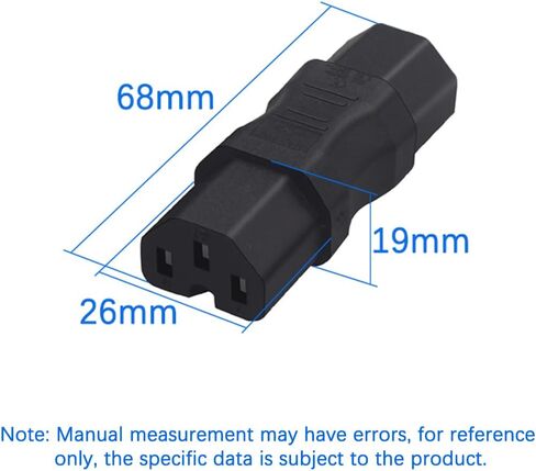 IEC320 C13 TO C13 AC power converter，IEC 320 C13 Female to C13 Female Computer Monitor PDU plug，C13 dual jack ，IEC320 C13 3 holes (C13 TO C13) in Kuwait