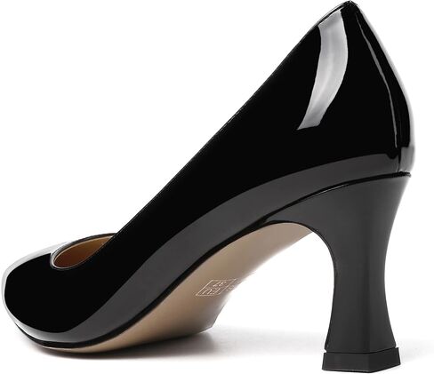 SKYSTERRY Women's Casual Office Slip On Pointed Toe Patent Spool Mid Heel Pumps Shoes 2.5 Inch in Saudi Arabia