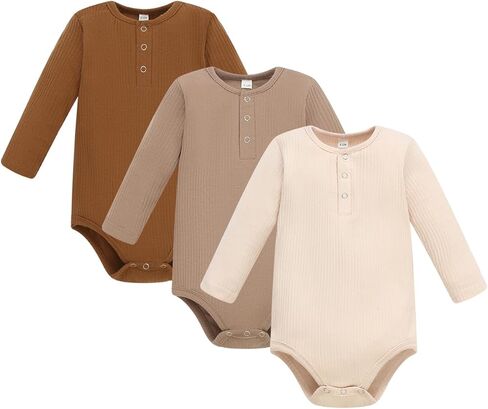 سالوبيت مضلع للأطفال الأولاد بأكمام طويلة، ملابس مضلعة لحديثي الولادة من قطعة واحدة للجنسين، 0-18 شهرًا in Kuwait