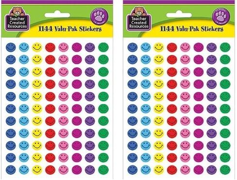 ملصقات وجه سعيد صغيرة من Teacher Created Resources Valu-Pak، متعددة الألوان (6633)، 0.38 بوصة in Kuwait