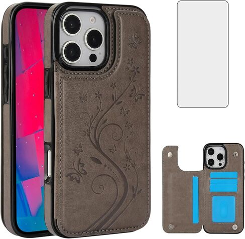 Asuwish Phone Case Compatible with iPhone 16 Pro 6.3 inch with Tempered Glass Screen Protector and Card Holder Wallet Cover Stand Flip Leather Cell Accessories i Phone16 i16 16Pro 2024 Women Golden in Kuwait