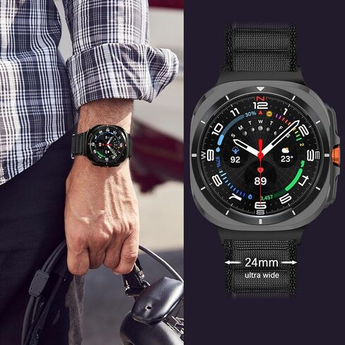 Rugged Nylon Alpine Loop Band Compatible with Galaxy Watch Ultra 47mm，Sport Wristband Quick Fit Replacement Strap C-hook Adjustable Solo Loop Compatible for Galaxy Ultra Watch for Women Man in Saudi Arabia