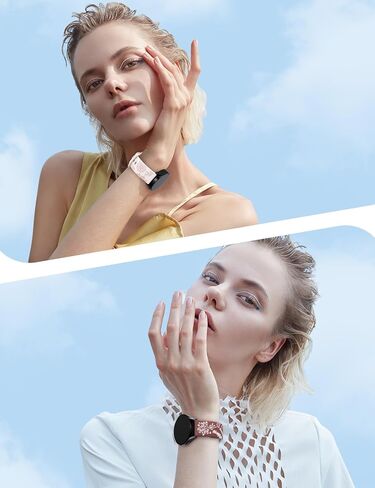 عبوتان من حزام Wearlizer المنقوش بالزهور متوافق مع ساعة Samsung Galaxy Watch 7/FE/6/5/5 Pro/Watch 4 40 مم 44 مم/ساعة 3 41 مم/أكتيف 2 باند للسيدات، لطيف بدرجتين من اللون من السيليكون الناعم الرياضي لساعة 20 مم in Kuwait