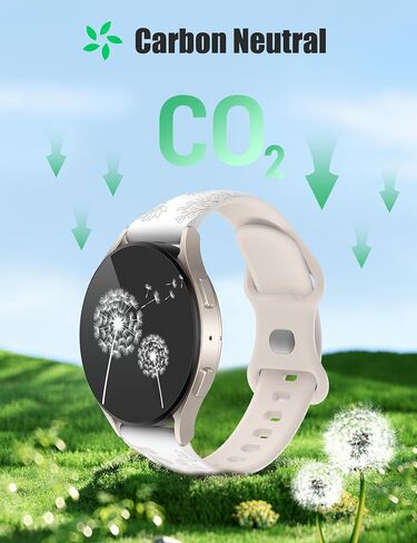 عبوتان من حزام Wearlizer المنقوش بالزهور متوافق مع ساعة Samsung Galaxy Watch 7/FE/6/5/5 Pro/Watch 4 40 مم 44 مم/ساعة 3 41 مم/أكتيف 2 باند للسيدات، لطيف بدرجتين من اللون من السيليكون الناعم الرياضي لساعة 20 مم in Kuwait