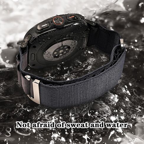 حزام حلقة جبال الألب من النايلون المتين متوافق مع ساعة Galaxy Watch Ultra 47 مم، سوار معصم رياضي سريع التركيب وحزام بديل على شكل حرف C وحلقة منفردة قابلة للتعديل متوافقة مع ساعة Galaxy Ultra للنساء والرجال in Kuwait