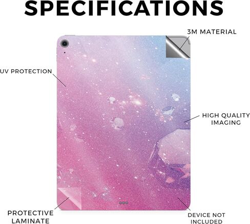 Glossy Glitter Tablet Skin Compatible with Apple iPad Air 13 (M2) 2024 - Pink Diamond - Premium 3M Vinyl Protective Wrap Decal Cover - Easy to Apply | Crafted in The USA by MightySkins in Saudi Arabia