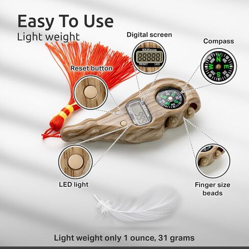 Digital Finger Tasbih with Compass & Night Light - Islamic Prayer Beads Counter, Finger Counter for Dhikr, Meditation, Relaxation, and Healing in Kuwait