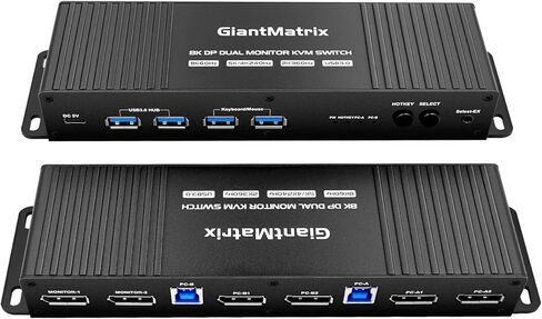 Kvm Switch Displayport 1440P 240hz Hotkey Switch kvm Switch 2 شاشات 2 أجهزة الكمبيوتر Displayport 240hz Displayport kvm شاشة مزدوجة 144hz kvm dp 1440p 144hz 165hz 240hz FreeSync G-SYNC GiantMatrix in Kuwait