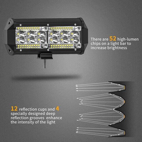 7 Inch LED Light Bars, LED Light Pods 156W 12000lm 12V 24V Offroad Driving Fog Lights Work Lights for Trucks Tractor Pickup Boat Car ATV UTV RV Automotive Off Road Auxiliary Lights, 10 Pack in Saudi Arabia