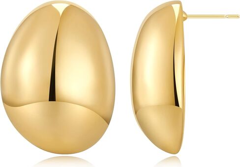 Thick Hoop Earrings Chunky Croissant Earrings Trendy Earrings for Women Girls Gifts in Kuwait