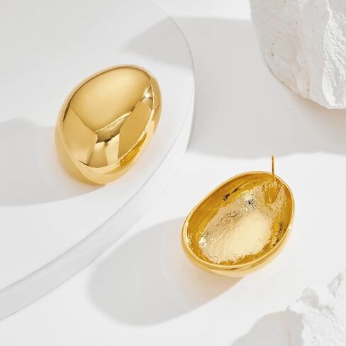 Thick Hoop Earrings Chunky Croissant Earrings Trendy Earrings for Women Girls Gifts in Kuwait