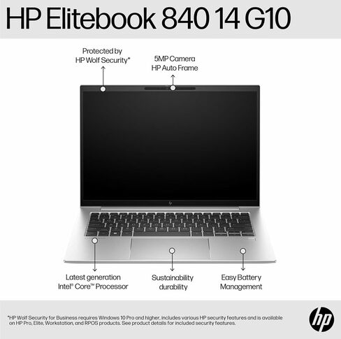 كمبيوتر محمول HP EliteBook 840 G10 مقاس 14 بوصة 1920 × 1200 IPS، i5-1335U، Wi-Fi، BT5.3، Thunderbolt 4، إضاءة خلفية، Microsoft 365 Personal، Win11 Pro W/HDMI (64 جيجابايت ذاكرة الوصول العشوائي | 2 تيرابايت PCIE SSD) in Saudi Arabia