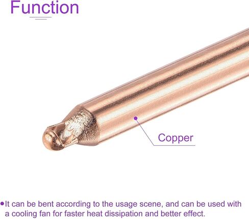 DMiotech 6 x 180mm Copper Round Heatsink Pipe Thermal Cooler Radiator for Cooling PC Computer in Saudi Arabia