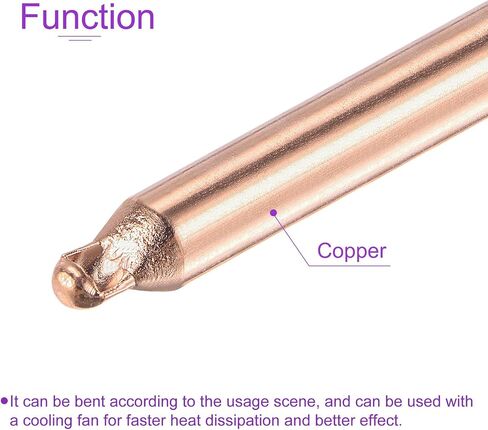 DMiotech 6 x 180mm Copper Round Heatsink Pipe Thermal Cooler Radiator for Cooling PC Computer in Saudi Arabia