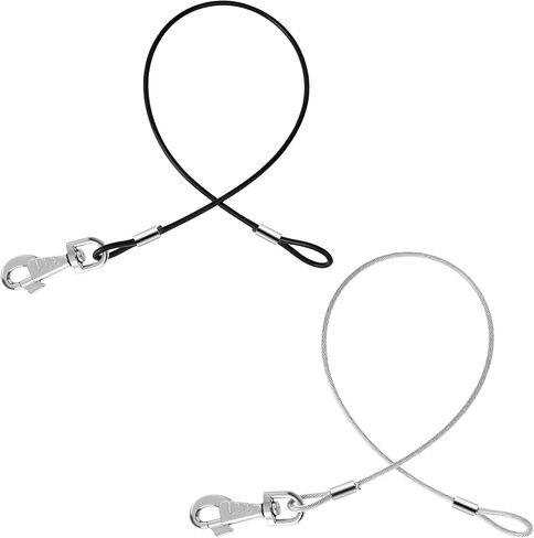 2 Pack Chew Proof Dog Leashes Extension Metal Cable Leads, Non-Tangle Connect Leash for Any Leash, Heavy Duty Dog Leash Extender for Collar & Harness (Black+Blue) in Saudi Arabia