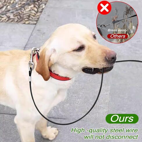 2 Pack Chew Proof Dog Leashes Extension Metal Cable Leads, Non-Tangle Connect Leash for Any Leash, Heavy Duty Dog Leash Extender for Collar & Harness (Black+Blue) in Saudi Arabia