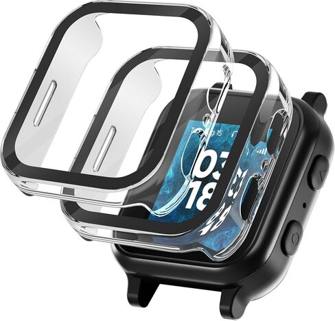 【2 Pack】 Seltureone Compatible with GABB Watch 3 Screen Protector Hard PC Protective Case Built-in Tempered Glass,for Gabb Kids Watch 3 Accessories Only (Clear) in Saudi Arabia