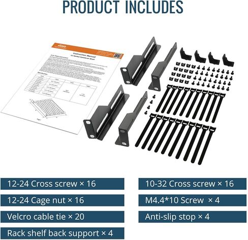 رف رف 1U، رف رف 19 بوصة عمق 14 بوصة، رف تثبيت على الرف مع توقفات مضادة للانزلاق، رف رف الخادم ورف الشبكة لمعدات 19 بوصة، سعة 110 رطل لرف 1U مزود بفتحات تهوية، بدون شفة (عبوتان) in Kuwait