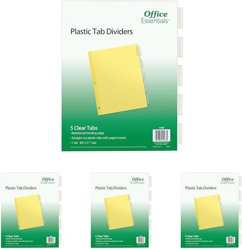 Insertable Dividers, 8-1/2"x11", 5 Tab, Clear Tab, Buff Paper, 1 Set (11466) in Saudi Arabia