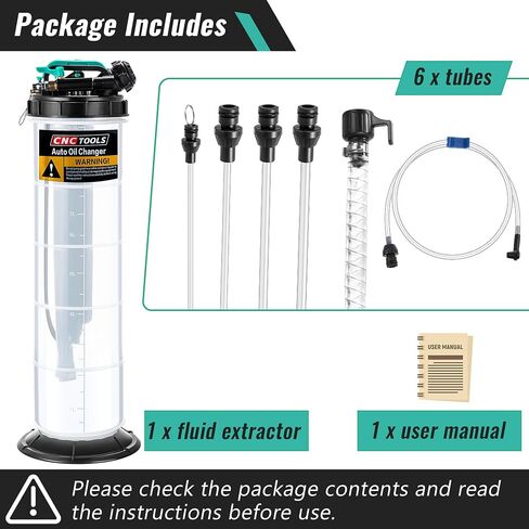 Estune 2 Gallon/7.5 L Manual Pneumatic Fluid Extractor, Automotive Oil Extractor Pump Oil Vacuum Changer with 5 Pcs Brake Bleeding Hose for Car, SUVs, Truck, Yachts in Kuwait