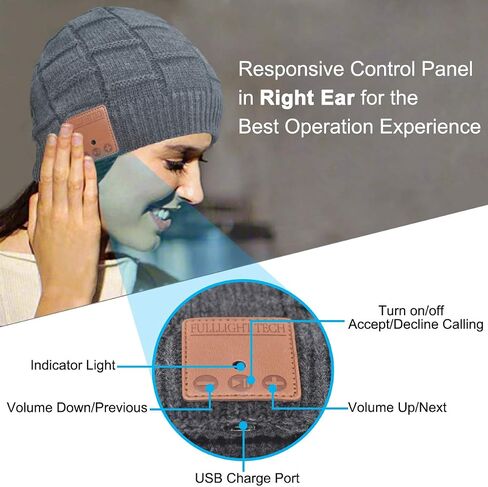 Bluetooth Beanie Hat Headphones Unique Tech Gifts Stocking Stuffer in Saudi Arabia