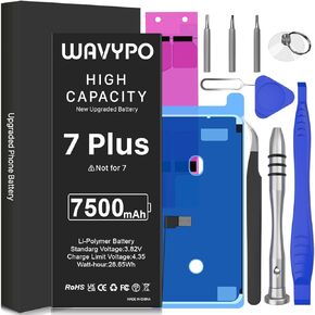 WAVYPO Battery for iPhone 7 Plus, Upgraded High Capacity New Version Battery Replacement for iPhone 7 Plus A1661 A1784 A1785 with Replacement Tool Kit Instruction Adhesive