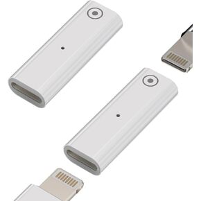 Apple Pencil 1st Generation Charger Adapter(2Pack) Lightning Female to Lightning Female Dongle Accessories Pen Charging Ipencil Charge Type C Connector for iPhone Cable Accessory
