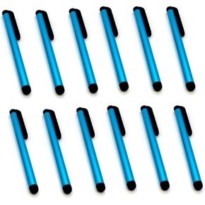 ASC 12 x Stylus Pen 4 Inch Stylus for iPhone, Samsung, Ipad, iPod, and All Touch Screen Devices - 1 Dozen (Silver)