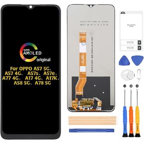 A-MIND for Oppo A57 5G/ A57s/A57e/A77 4G/A17 4G/A17K/A58 5G/A78 5G Screen Replacement Touch Digitizer LCD Display Full Assembly Repair Kits,with Tools