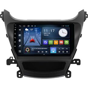 4+64G Android 13 Double Din Car Stereo for Hyundai Elantra 2014 2015 2016 with 9 Inch Touchscreen Radio Built-in Wireless Carplay/Android Auto/GPS/Bluetooth/FM/AUX-in/Steering Wheel Controls