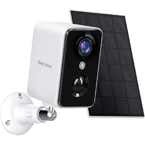 Septekon Solar Security Cameras Outdoor Wireless, 2K WiFi Surveillance Camera for Home Security, Upgraded Solar & Battery Powered Camera, Smart Detection, Floodlight & Siren, IP66, Alexa Compatible