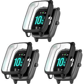 Screen Protector Case Compatible for GRV Smart Watch Protective Case Cover for GRV Touch Screen 1.3 inch Protective Cover IP68 Watch Accessory (3 Clears)