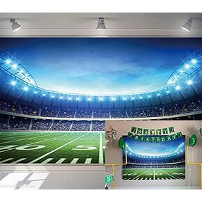Football Field Backdrop American Football Field AuditoriumLight Rugby Sports Soccer Themed Party Baby Photography Background (7X5FT)