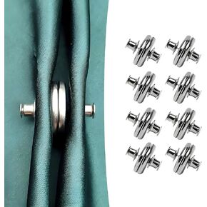 8 Pairs Curtain Magnets Closure,Magnetic Curtain Clips,Strong Magnets Curtains Weights for Prevent Light Leaking Keep Curtain Closed for Home Bedroom Office Curtain Draperies
