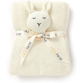100% Cotton Baby Blanket & Bunny Lovey Bundle Set for Snuggles and Cuddles (Pink)