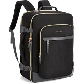BAGSMART Travel Backpack for Women, Large 40L Carry-On Backpack Fits 17.3 Inch Laptop, TSA Approved Water-Resistant Weekender Gym Backpack, Black