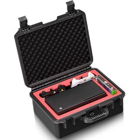 Travel Carrying Case for Xbox Series X, Premium Waterproof Hard Shell with Custom Foam Interior for Console, Controllers, and Accessories