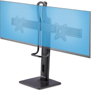 StarTech.com Crossbar Dual Monitor Desk Stand for 27inch Screens, Max Cap 26.4lb, VESA Mount 75x75/100x100, Height Adjustable