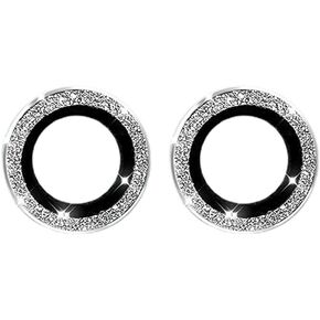 2Pcs Camera Lens Screen Protector, Cell Phone Screen Protectors Bling for Samsung Galaxy Z Flip5 Glitter Metal Glass Camera Lens Protector,Metal Ring 9H-Tempered Glass Camera Cover,Lens Protector