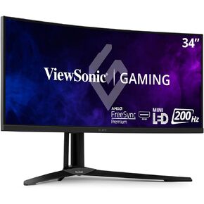 ViewSonic XG340C-2K 34 Inch 1440p Ultra-Wide QHD Curved Gaming Monitor with 1ms, 180Hz, FreeSync Premium Pro, HDR 400, HDMI 2.1, DisplayPort, and USB C for Esports in Kuwait