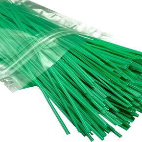 UCINNOVATE 300 Pcs 6 Inch Twist Ties for Bags, Kitchen Ties, Breads Ties Twisty-tie, Climbing Plants Ties, Bags Cables Cords Ties, Heavy Duty, Soft Green PE, w. Reusable Mylar Ziplock Bag (white)