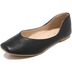 Women Fashion Square Toe Flats with Slip-on