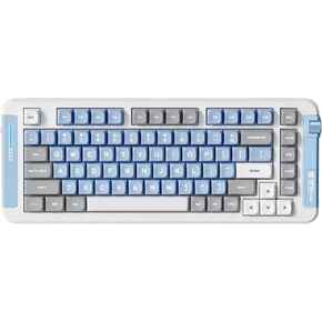 X75 Wireless Mechanical Keyboard, 75% Layout, Gasket Mounted, RGB Backlit, 2.4GHz/BT/Wired Tri-Mode, Hot Swappable (Blue/Grey/White, ICY Creamsicle Switch)