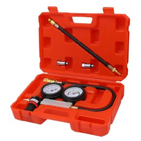 Cylinder Leak Down tester-Tu-21 Compression Test kit - Engine Cylinder Dual Gauge Leakdown Tester kit Diagnostics Tool for Piston Ring, Valve, Head Gasket with 10 12 14mm Spark Plugs