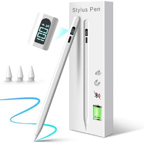 Stylus Pen for iPad 2018-2024,LED Power Display 3X Faster Charge Apple iPad Pencil with Palm Rejection&Tilt Sensitivity for iPad 10/9/8/7/6th Gen,iPad Pro 12.9"/11"/M4,iPad Air 3/4/5/M2,iPad Mini 5/6