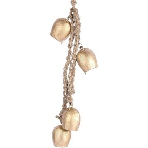 MesuBari Hanging Jingle Christmas Tree Decor - Large Handhammered Lucky Cow Bells | Rustic Metal Tranquil Wind Chimes for Home, Garden, Balcony Decor| Vintage Bells for Outdoor Harmony Accents