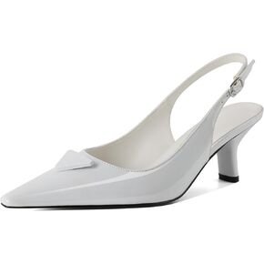 YODEKS Women's Slingback Heels Pointed Toe Low Heel Comma Heels Buckle 2.5 Inch Shoes Patent US Size 5-13
